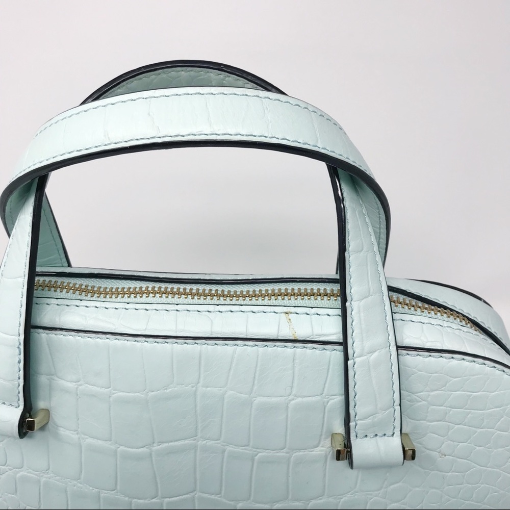 Kate Spade Kay Street Croc Small Blue Satchel Bag - Picture 7 of 8